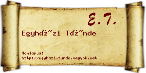 Egyházi Tünde névjegykártya